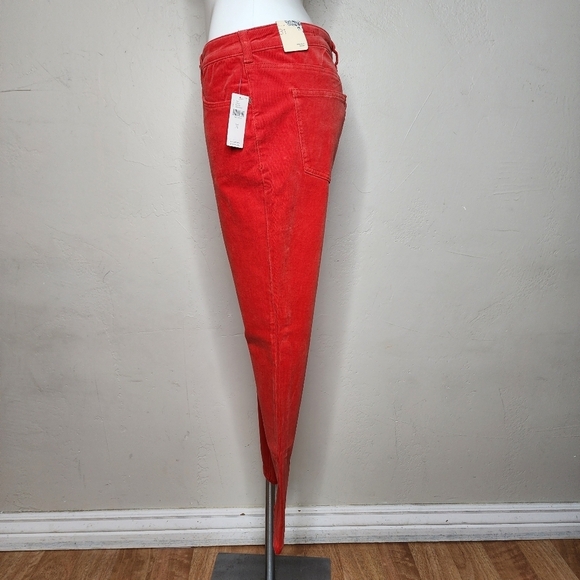 NWT Pilcro Anthropologie High Rise Skinny Red Corduroy Pants Size 31‎ - Picture 4 of 14
